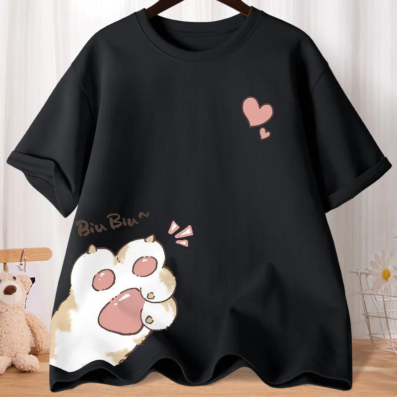 Summer Cute Cat Short Sleeve T-shirt