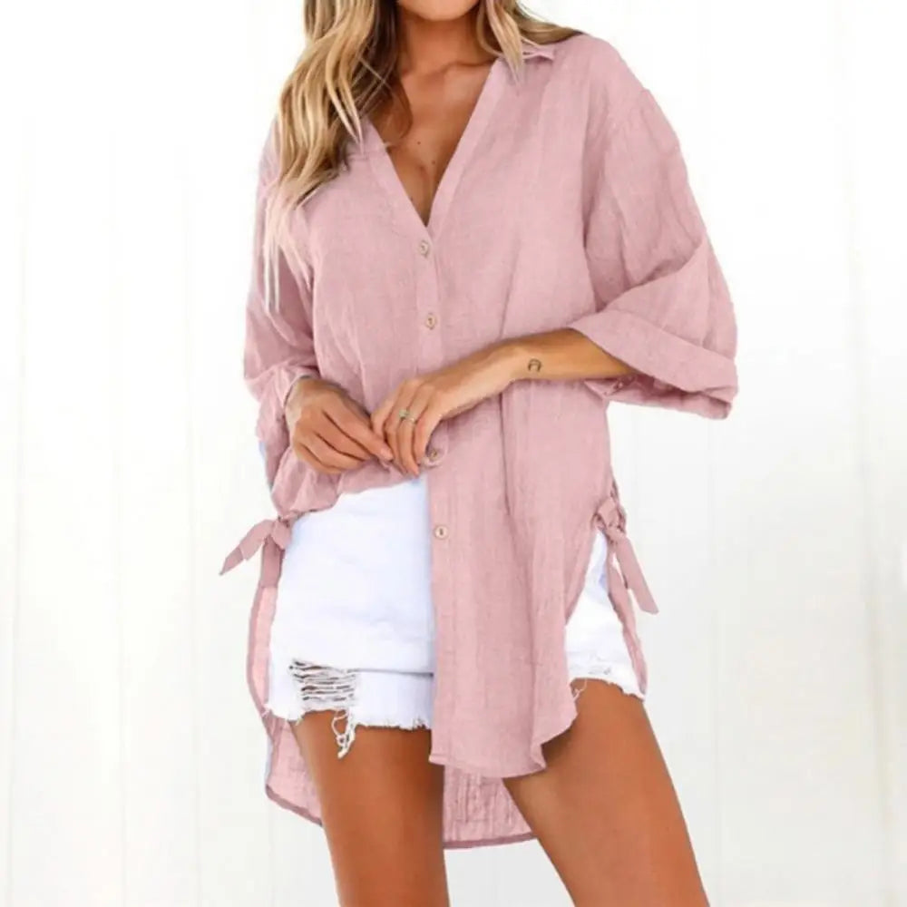 Cotton Beach Shirt Casual Cover-up