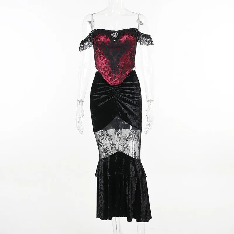 Goth Lace Top or Dress Underskirt Slim Lace