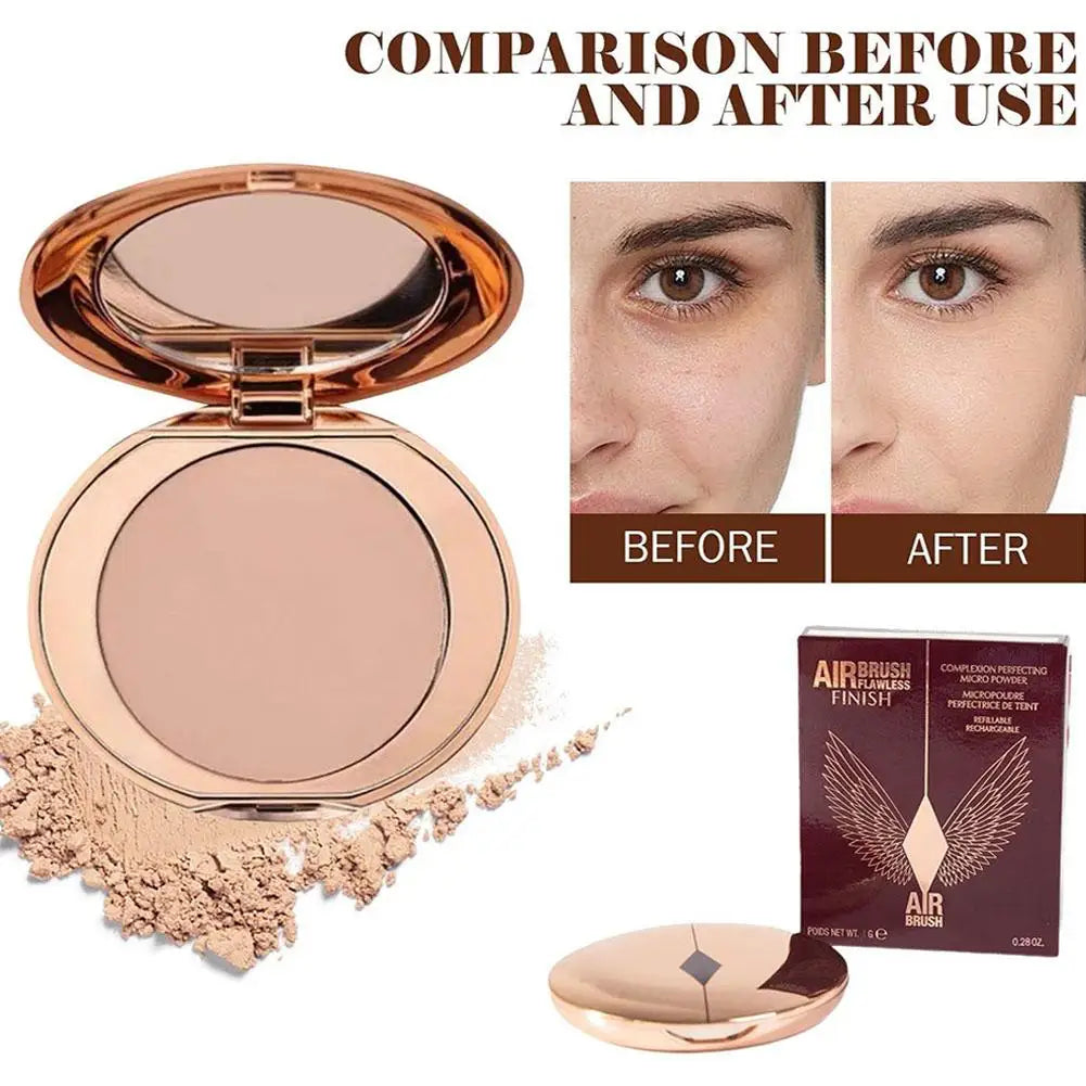 Natural Powder Setting Oil Control Puffs Waterproof Skin Brightening Foundation Compact for Soft Flawless Finish Honey Powder