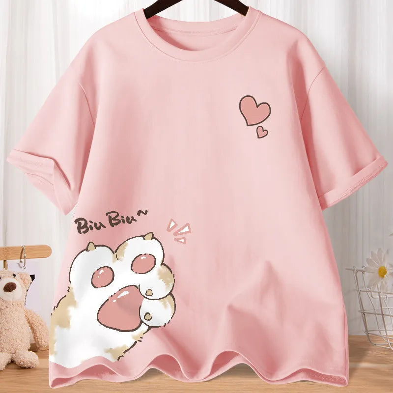 Summer Cute Cat Short Sleeve T-shirt