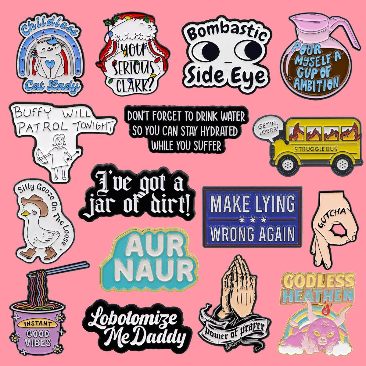Cute Quote Series Pins