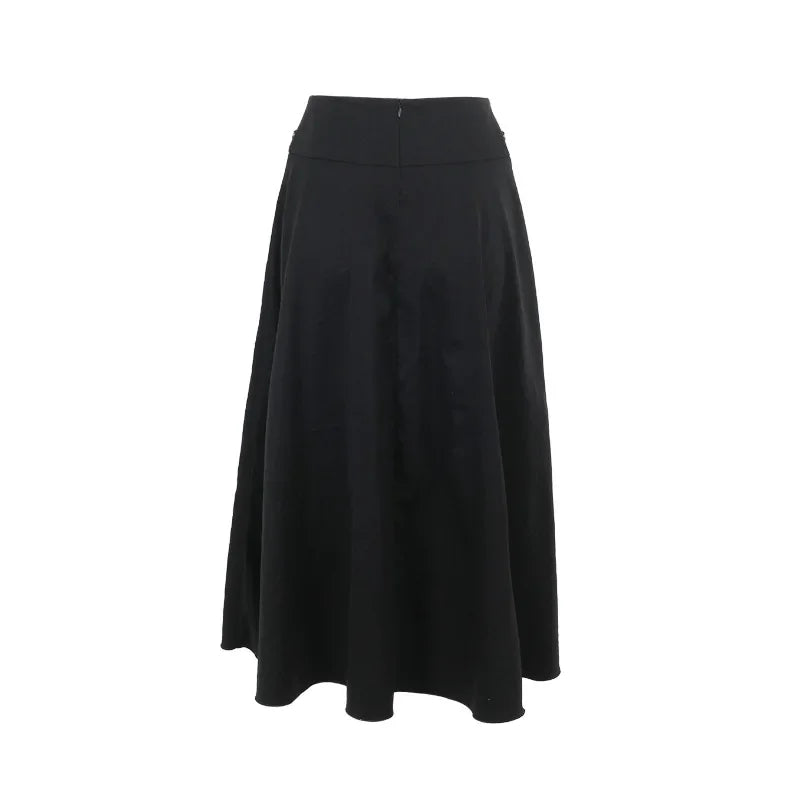 Goth Black Swing A-line Skirt