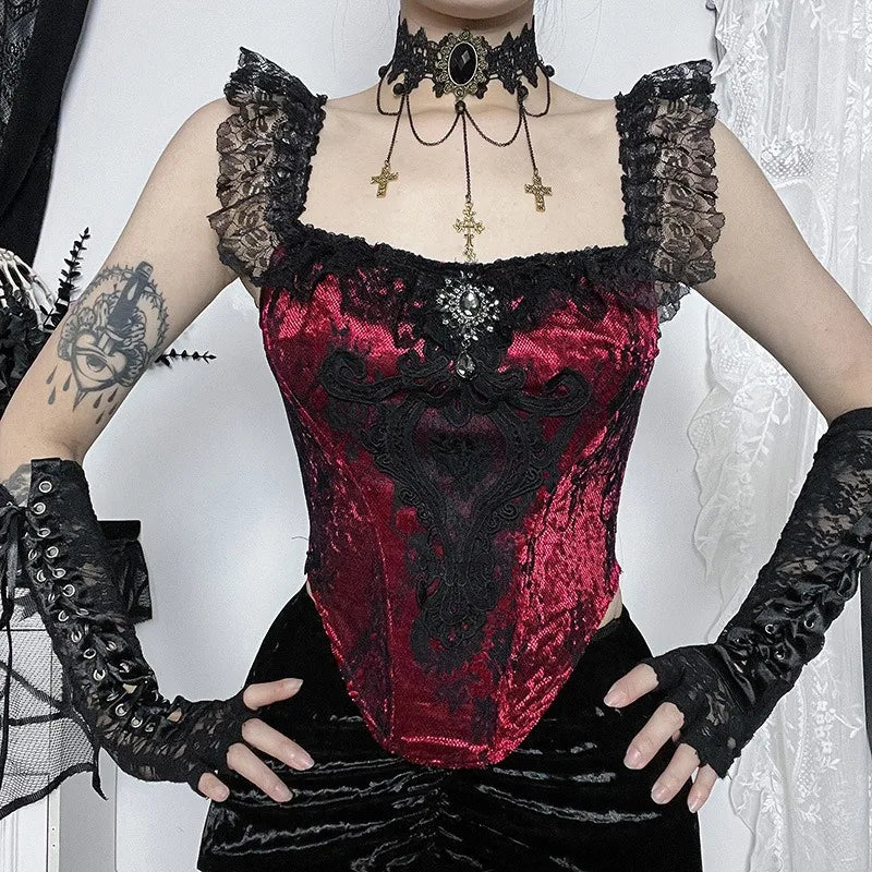 Goth Lace Top or Dress Underskirt Slim Lace