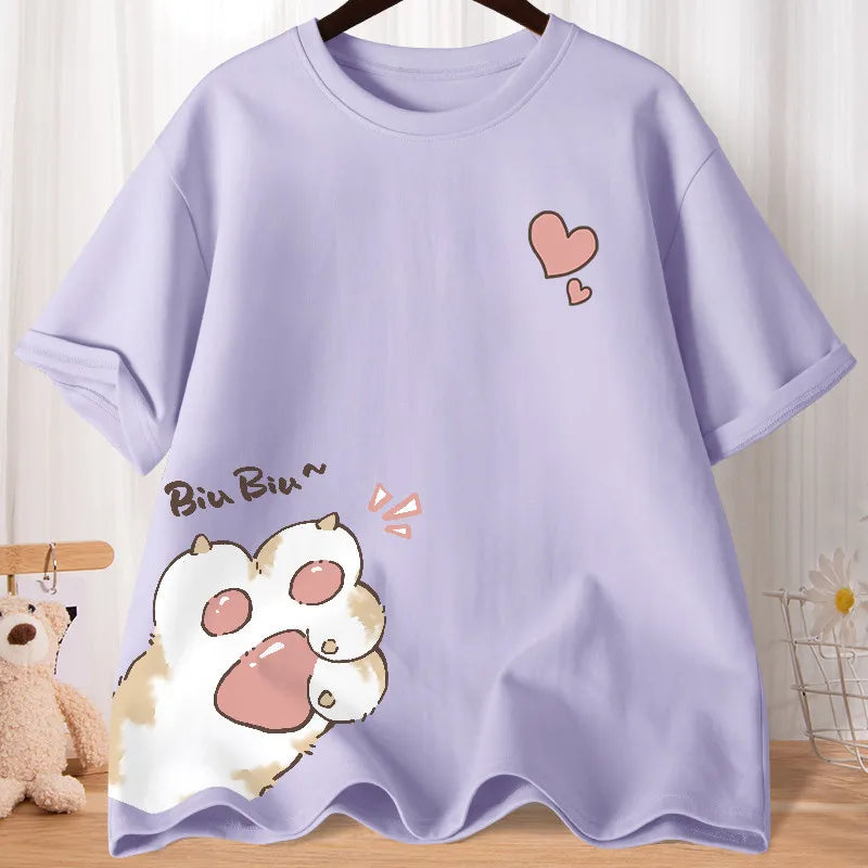 Summer Cute Cat Short Sleeve T-shirt