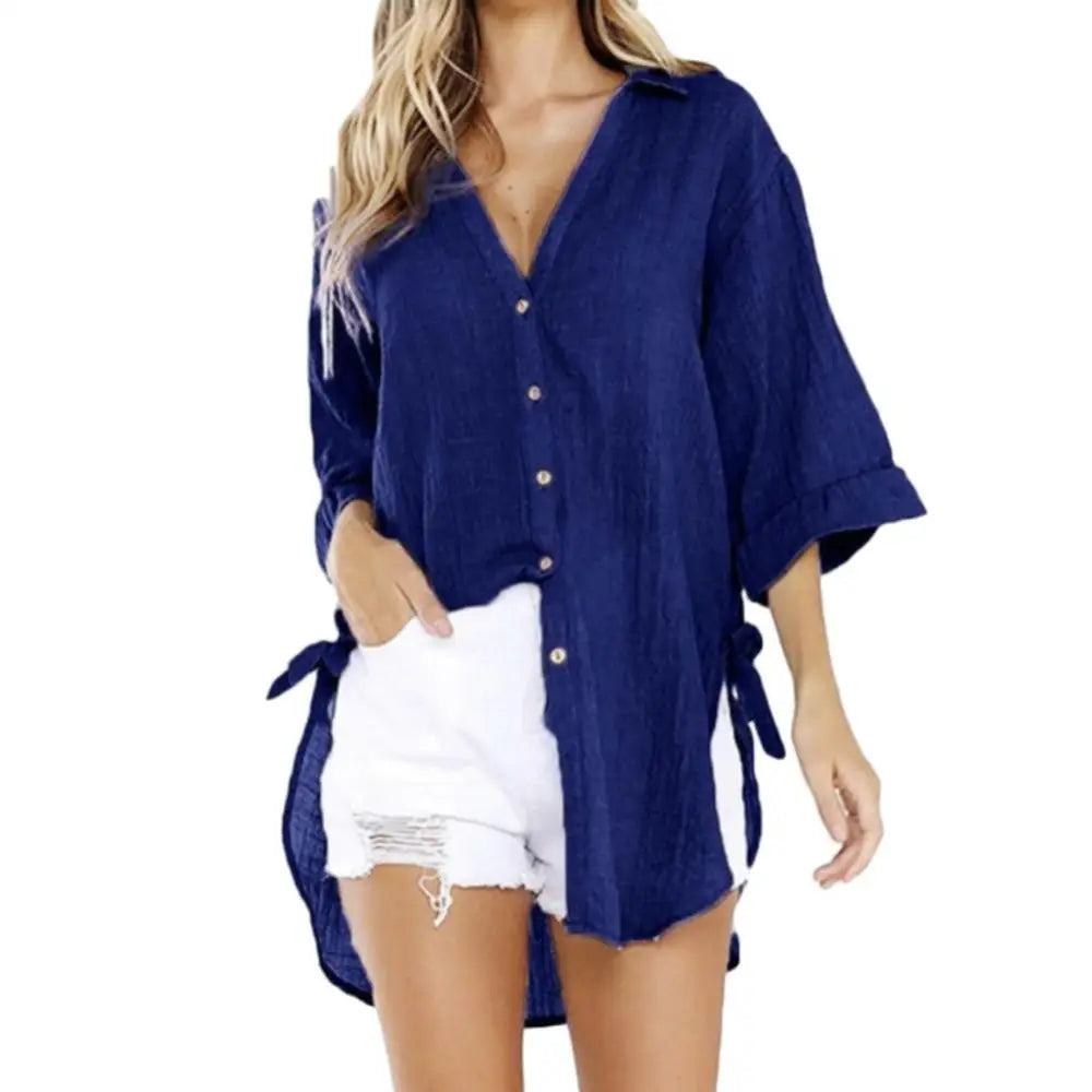 Cotton Beach Shirt Casual Cover-up