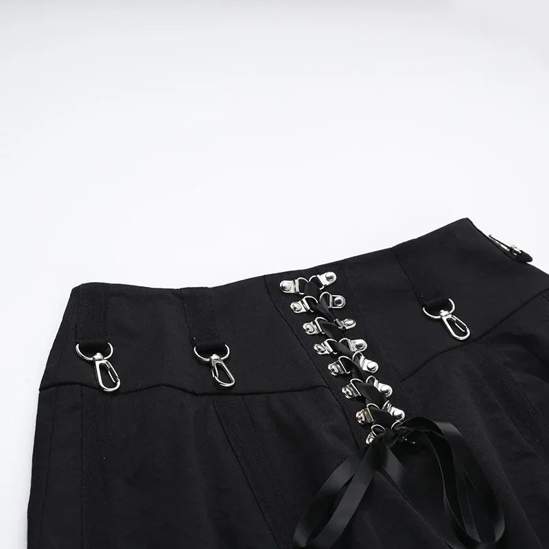 Goth Black Swing A-line Skirt