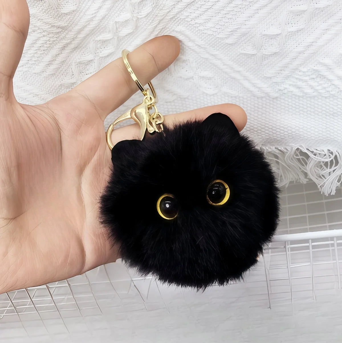 Cute Plush Cat Keychain