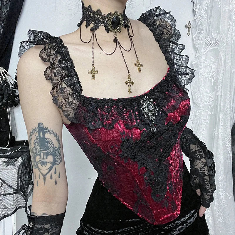 Goth Lace Top or Dress Underskirt Slim Lace