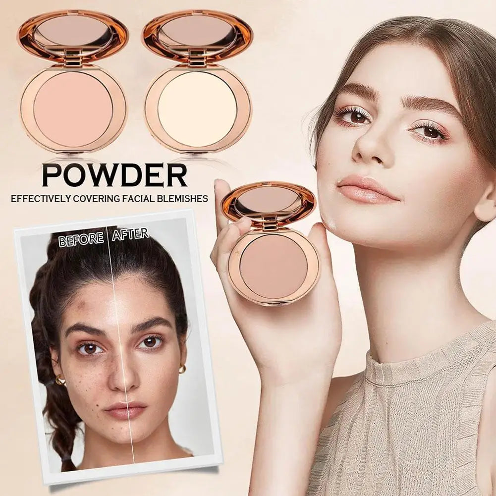 Natural Powder Setting Oil Control Puffs Waterproof Skin Brightening Foundation Compact for Soft Flawless Finish Honey Powder