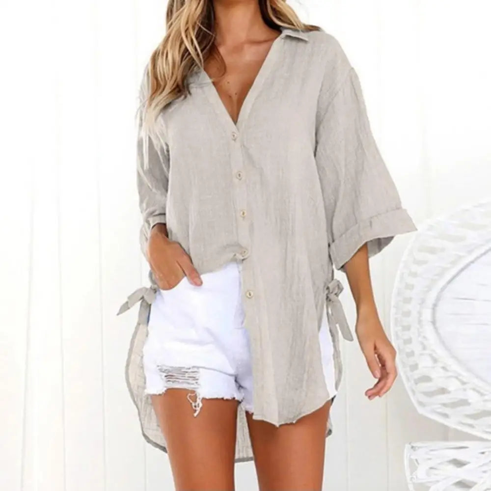 Cotton Beach Shirt Casual Cover-up