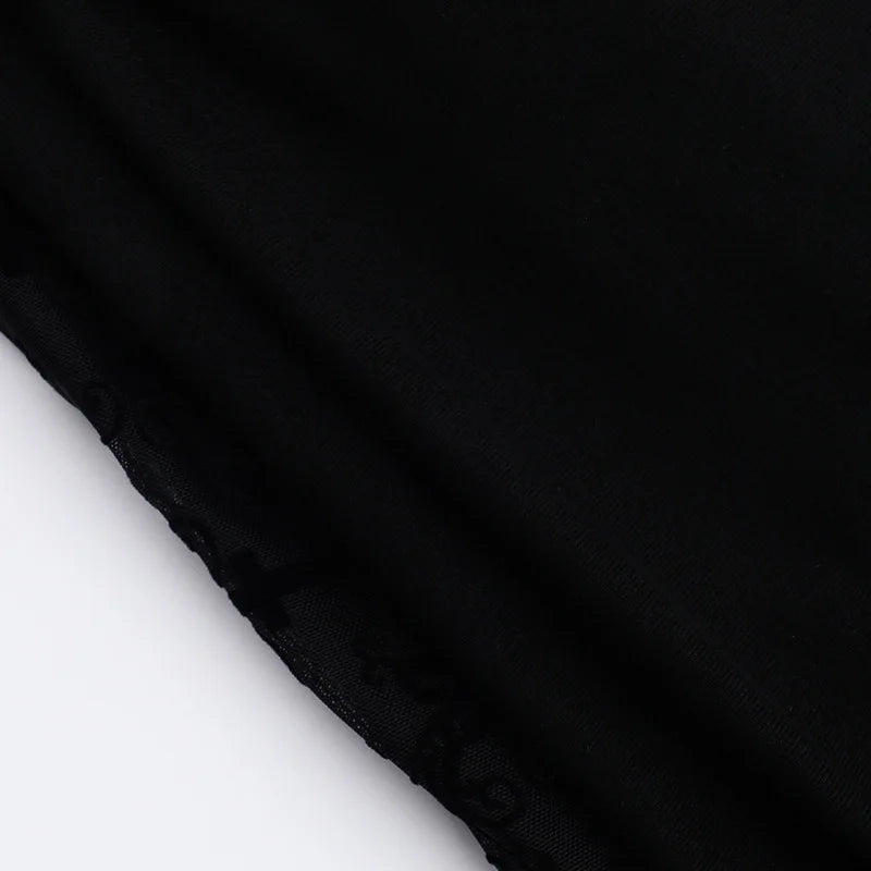 Goth Long Sleeve Oblique Shoulder Top