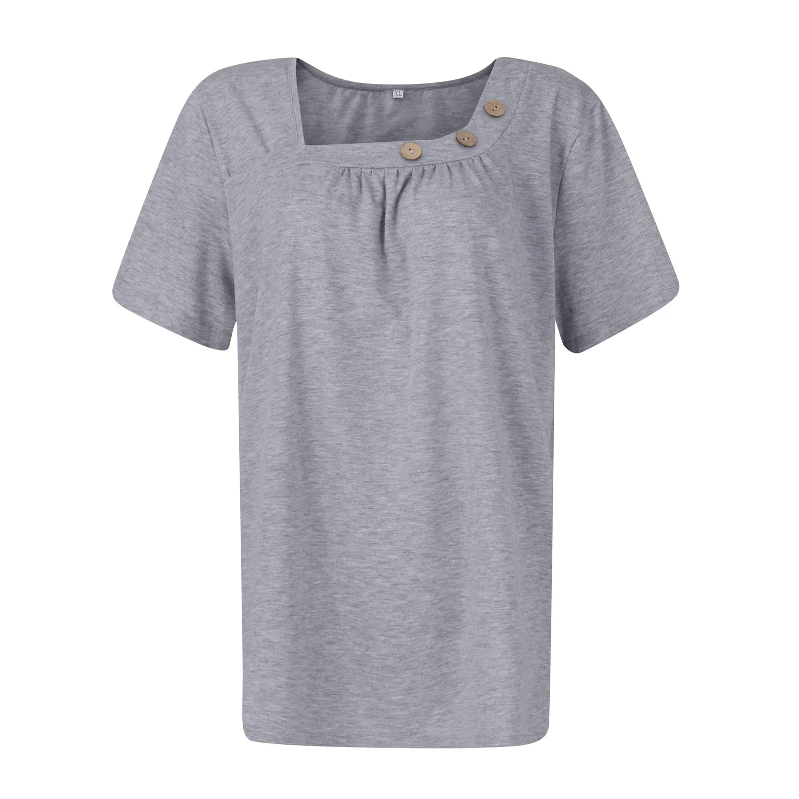 Summer Casual ButtonShort Sleeve V Neck Oversized Clothing