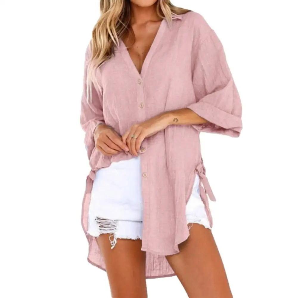 Cotton Beach Shirt Casual Cover-up