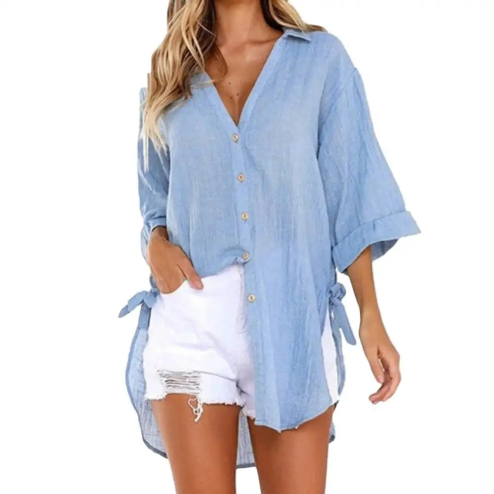 Cotton Beach Shirt Casual Cover-up