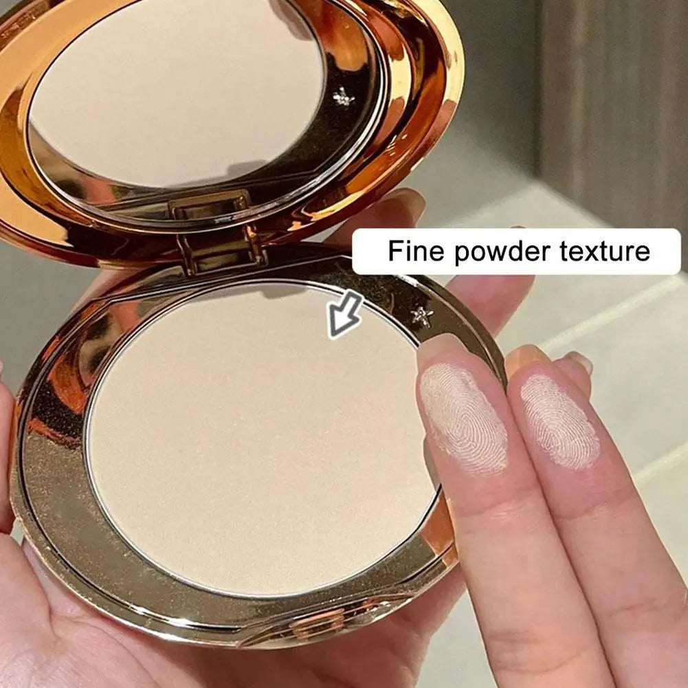 Natural Powder Setting Oil Control Puffs Waterproof Skin Brightening Foundation Compact for Soft Flawless Finish Honey Powder