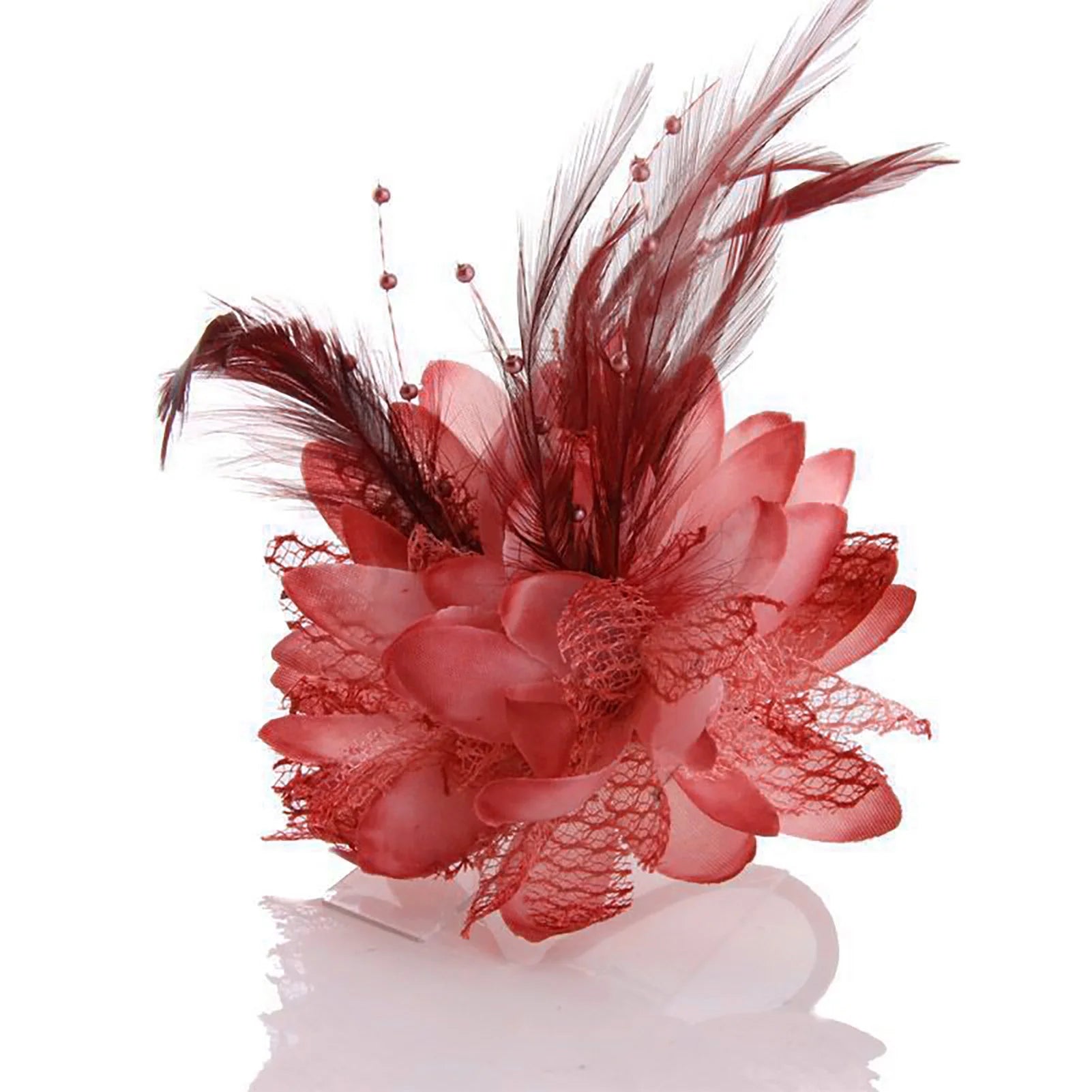 Women's Fashion Flower Feather Bead Corsage Hair Clip Bridal Hairband Brooch Pin Brida Barrettes Hair Accessories Jewelry