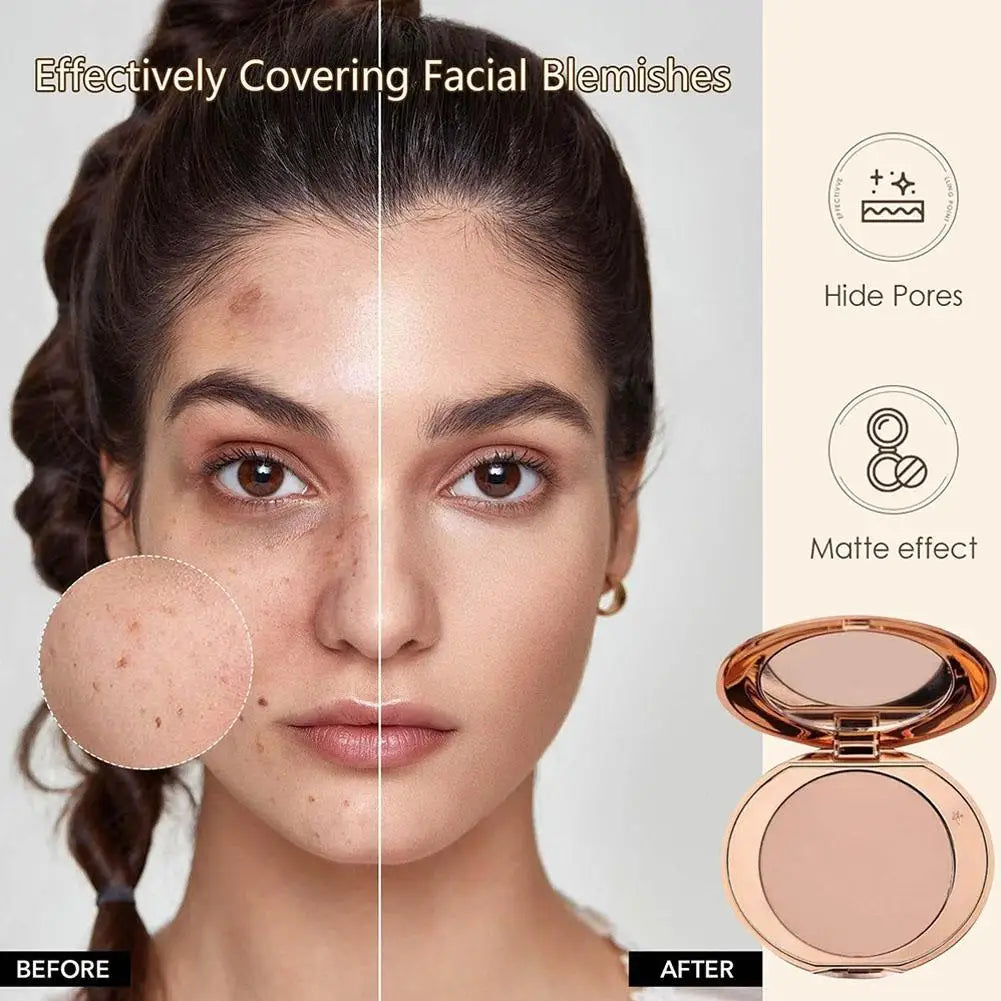 Natural Powder Setting Oil Control Puffs Waterproof Skin Brightening Foundation Compact for Soft Flawless Finish Honey Powder