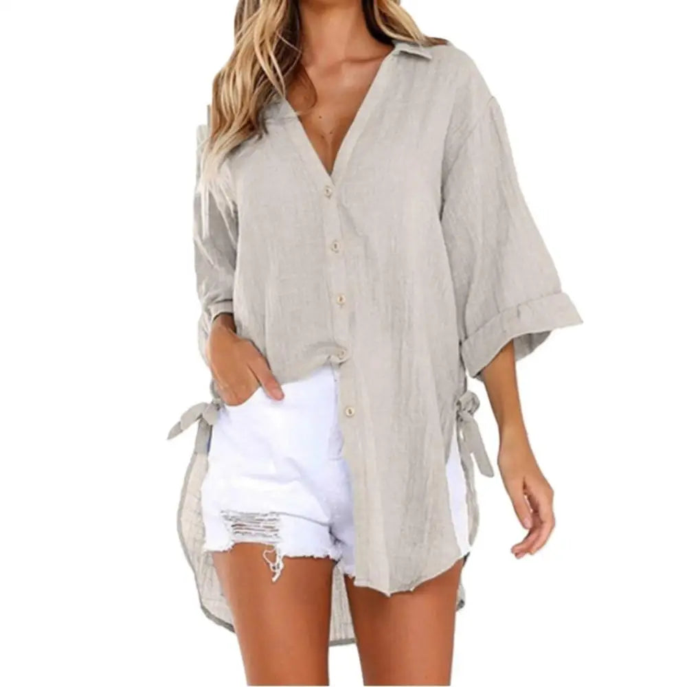 Cotton Beach Shirt Casual Cover-up