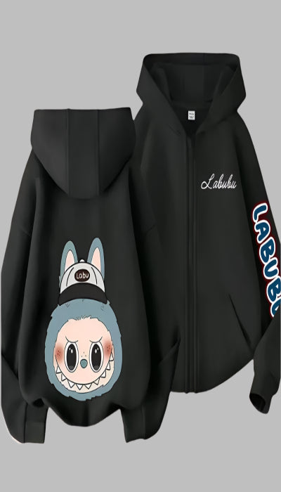 Pop-mart Labubu Children's Coat Anime Cartoon Fashion Loose Coat Boys And Girls Autumn Hip-hop Sweatshirt Adult Clothing