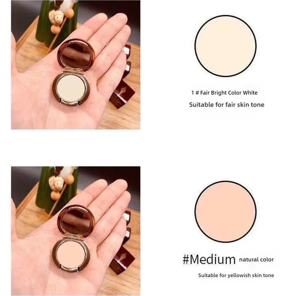 Natural Powder Setting Oil Control Puffs Waterproof Skin Brightening Foundation Compact for Soft Flawless Finish Honey Powder