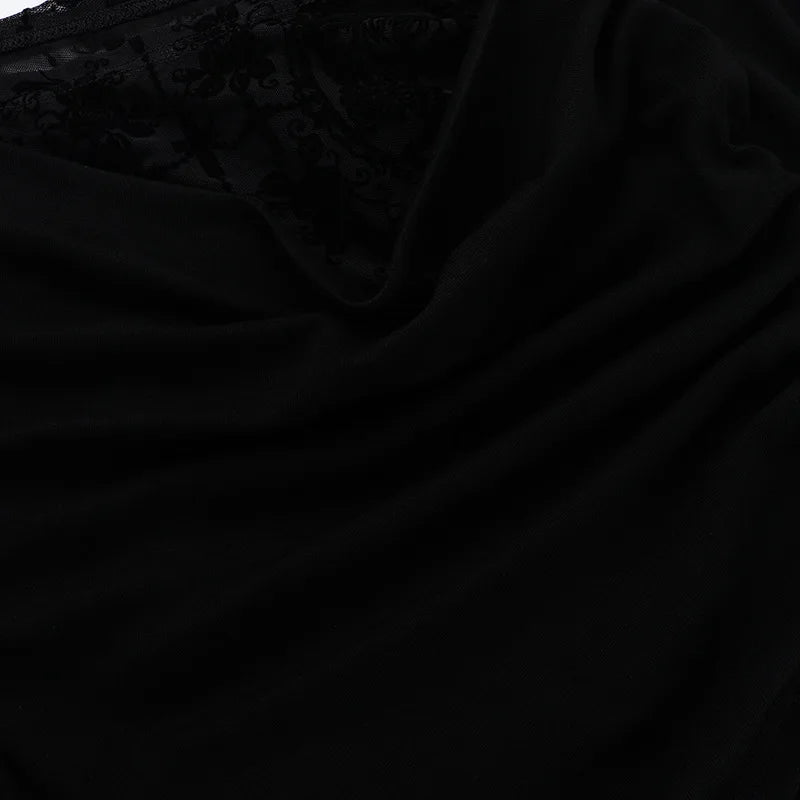 Goth Long Sleeve Oblique Shoulder Top