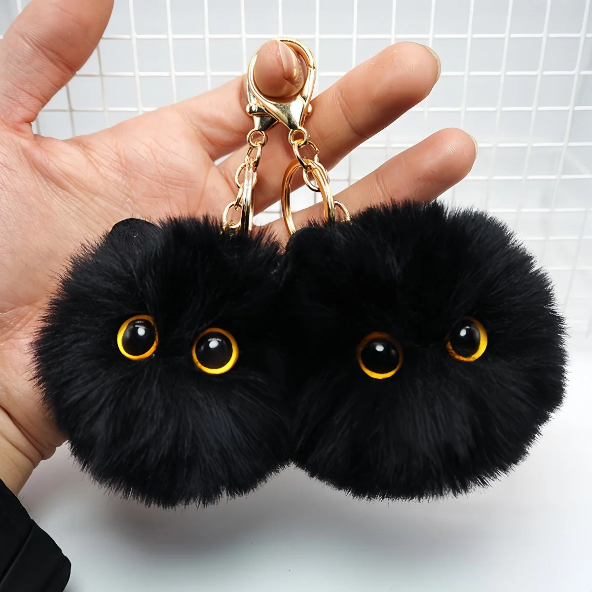 Cute Plush Cat Keychain