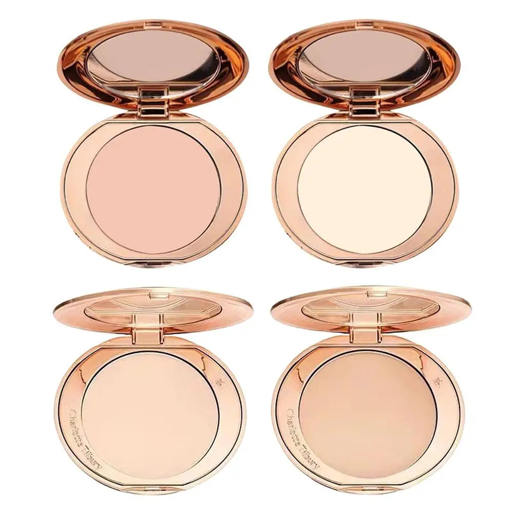 Natural Powder Setting Oil Control Puffs Waterproof Skin Brightening Foundation Compact for Soft Flawless Finish Honey Powder