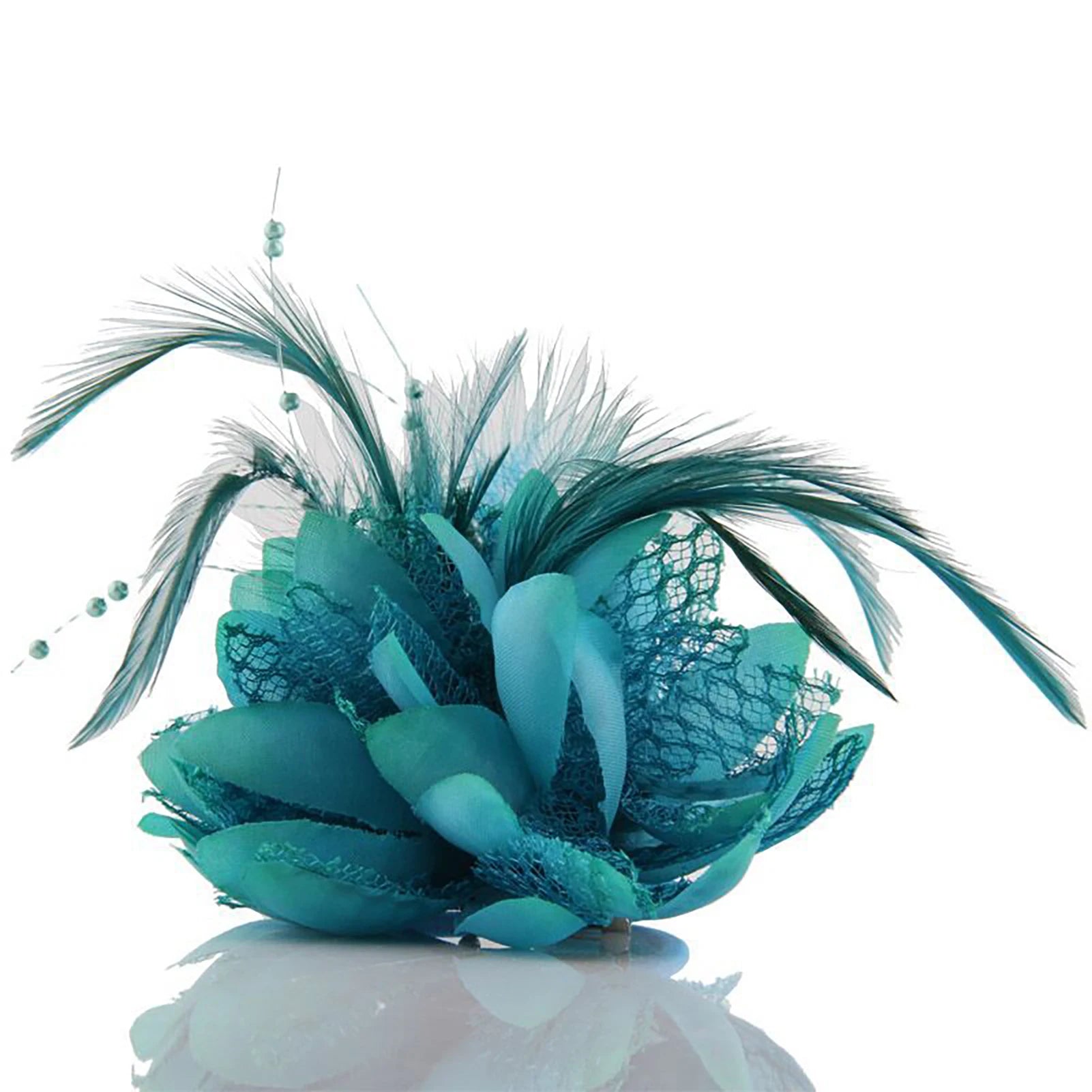 Women's Fashion Flower Feather Bead Corsage Hair Clip Bridal Hairband Brooch Pin Brida Barrettes Hair Accessories Jewelry