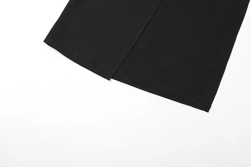 Goth Mini Skirts Irregular Hem High Waist Cargo Skirt