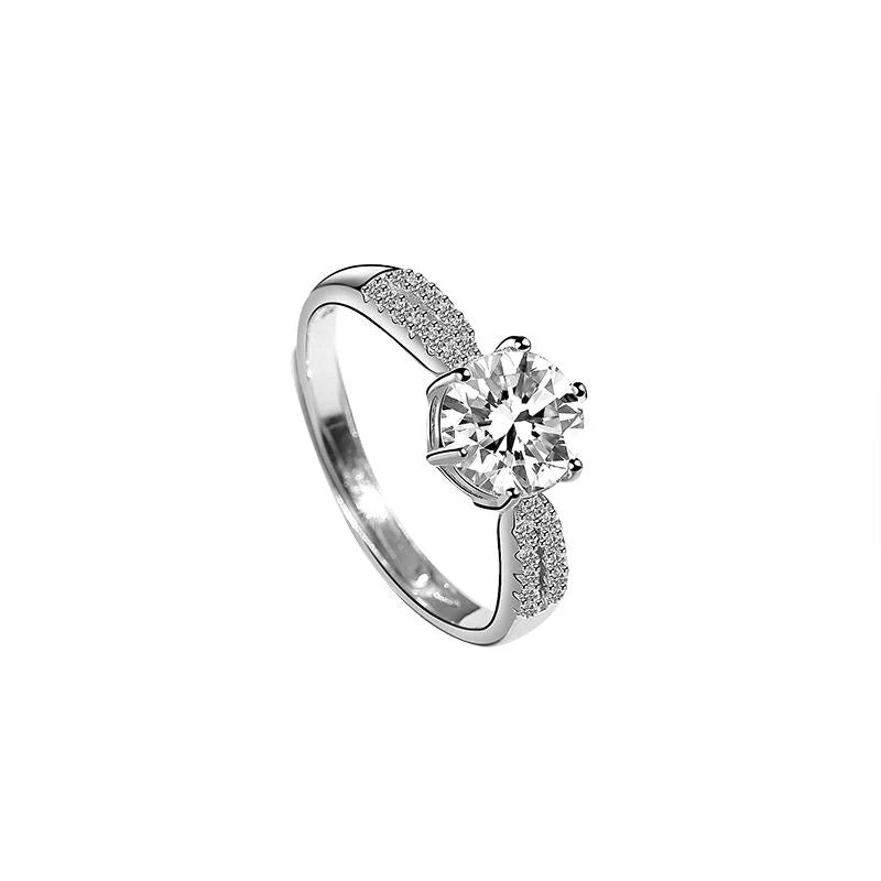 Elegant Sterling Silver Engagement Ring