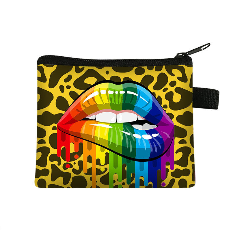 Fashion Color Printing Coin Purse Polyester Portable