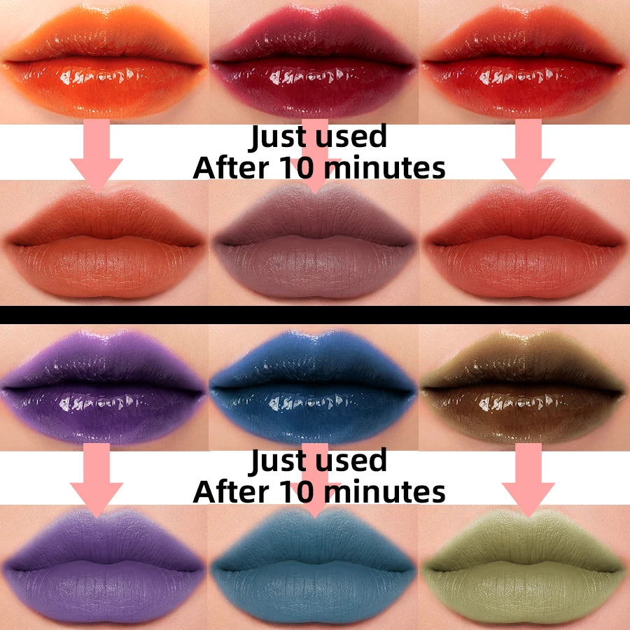 12 Color Lip Tint Non-Stick Cup Liquid Lipstick Waterproof Lip Gloss Long Lasting Water Lip Stain Lip&Cheek Makeup Lip Plumper