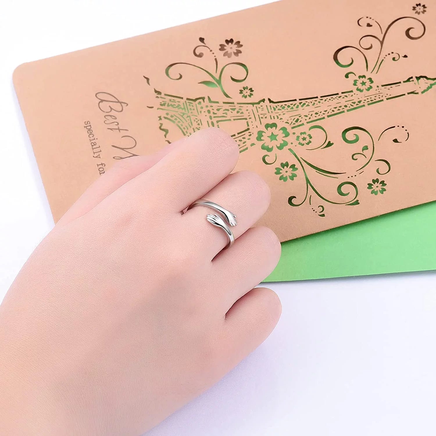 Adjustable Hug Ring, Sterling Silver