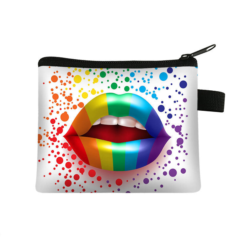 Fashion Color Printing Coin Purse Polyester Portable