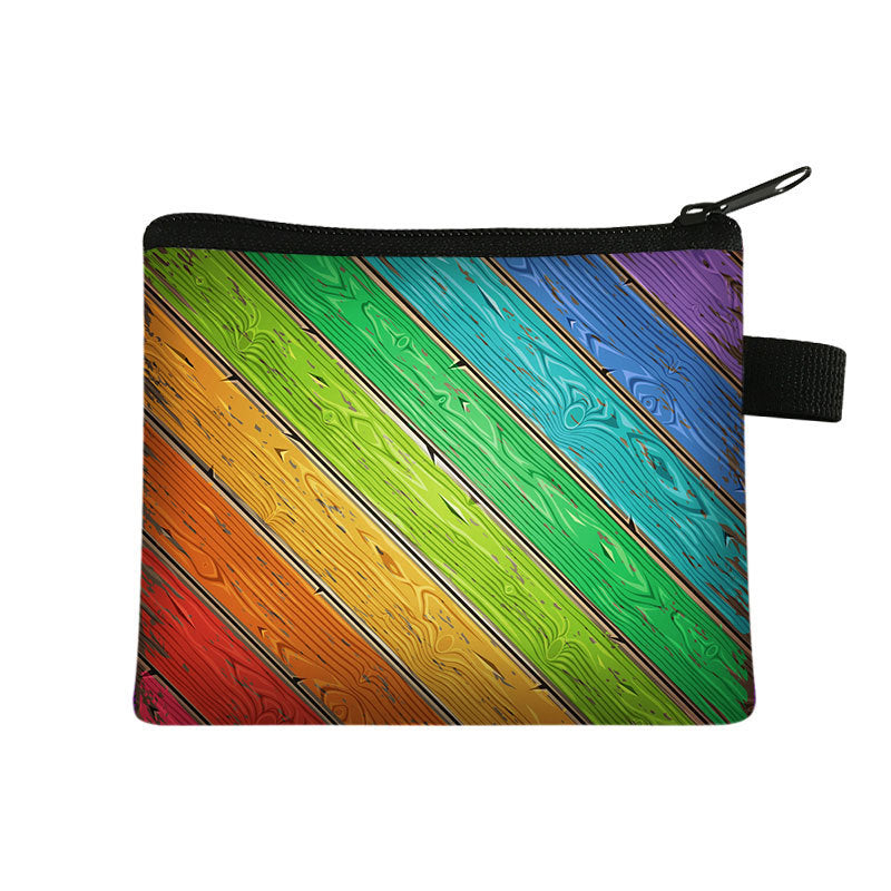 Fashion Color Printing Coin Purse Polyester Portable