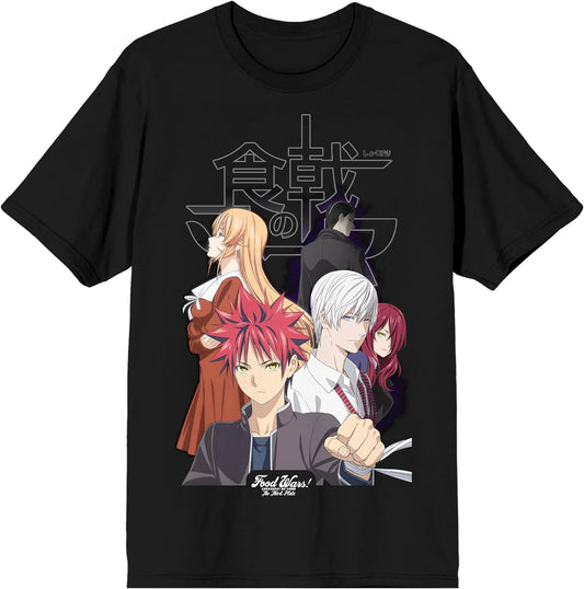 Food Wars the Third Plate Main Characters Men'S Black T-Shirt