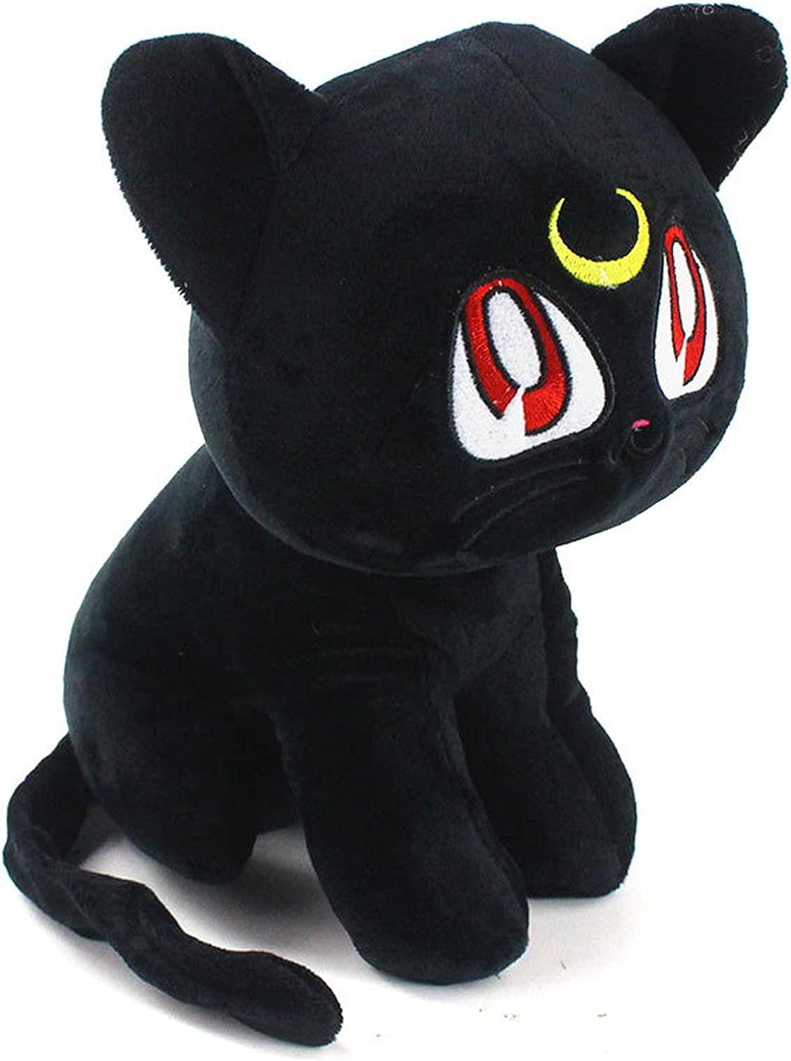 Anime Plush Doll Pet Cat Soft Plushie Stuffed Animal Figure Toy 11” Gift Decoration for Kids Girls (28Cm/11Inch, Black)