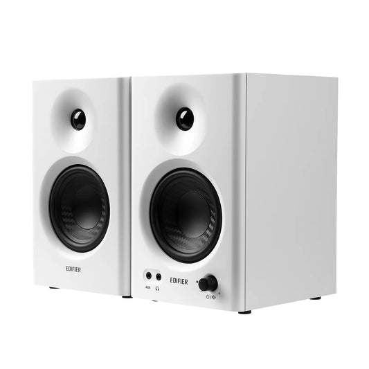 MR4 Active 4" Studio Monitor Speakers - Premium Near-Field Sound in White (Pair)