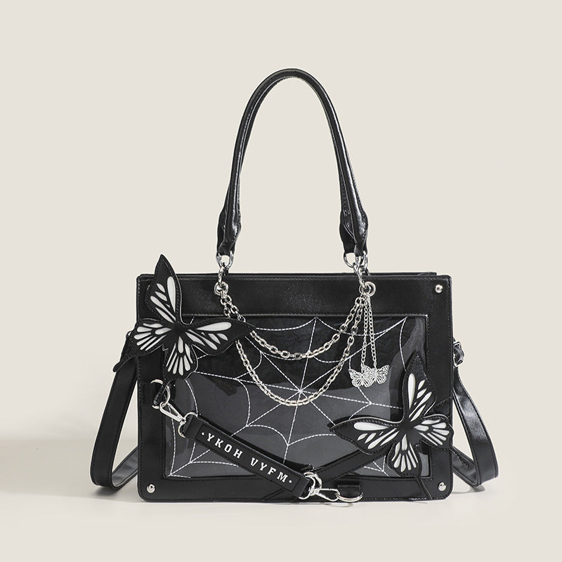 Vibrant Punk Style Spider Web Tote Bag