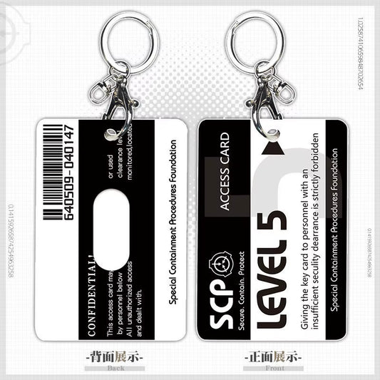 Anime SCP Foundation Level 5 M.T.F ABS Plastic Pendant Keychain Meal Bus Bank Card Cover Holder Case Gift Present