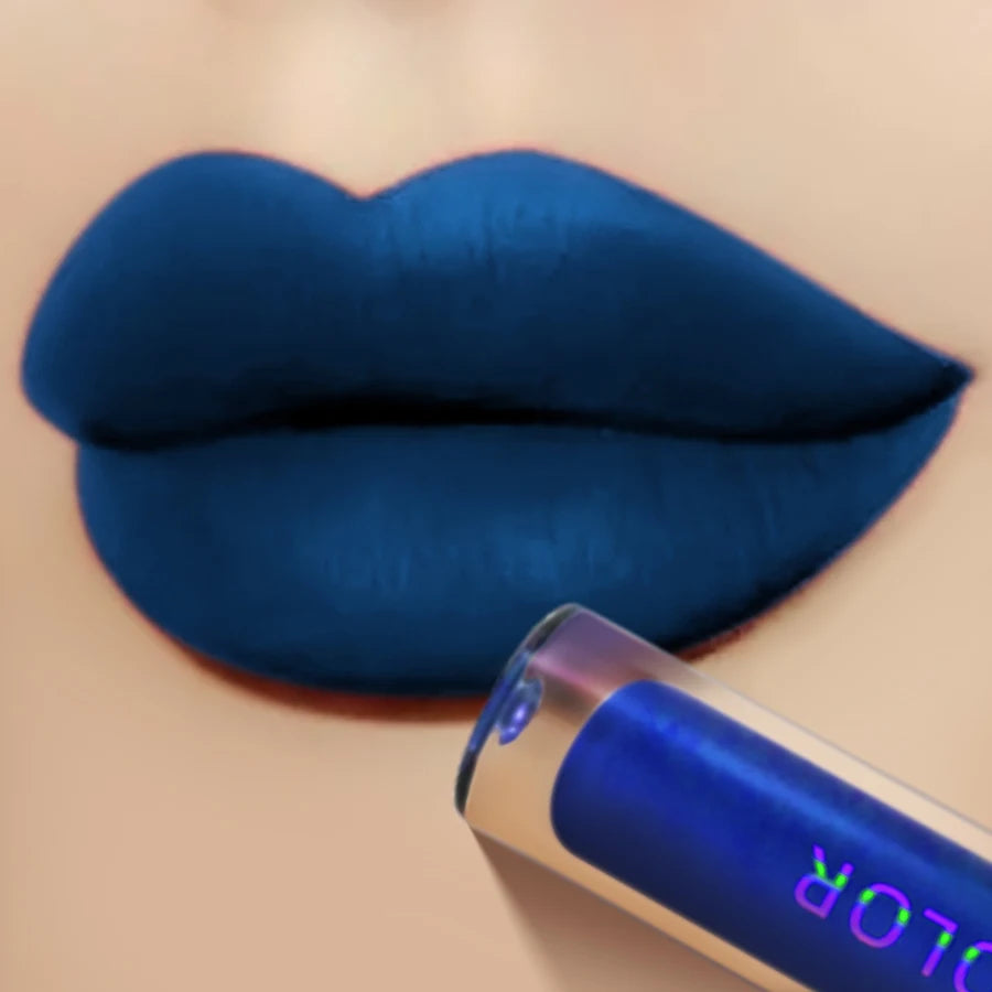Sexy Velvet Matte Lip Glaze Liquid Lipstick Beauty Lip Gloss Blue Nude Lip Stain Waterproof Lip Tint Makeup for Women Lip Oil