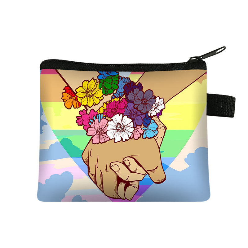 Fashion Color Printing Coin Purse Polyester Portable
