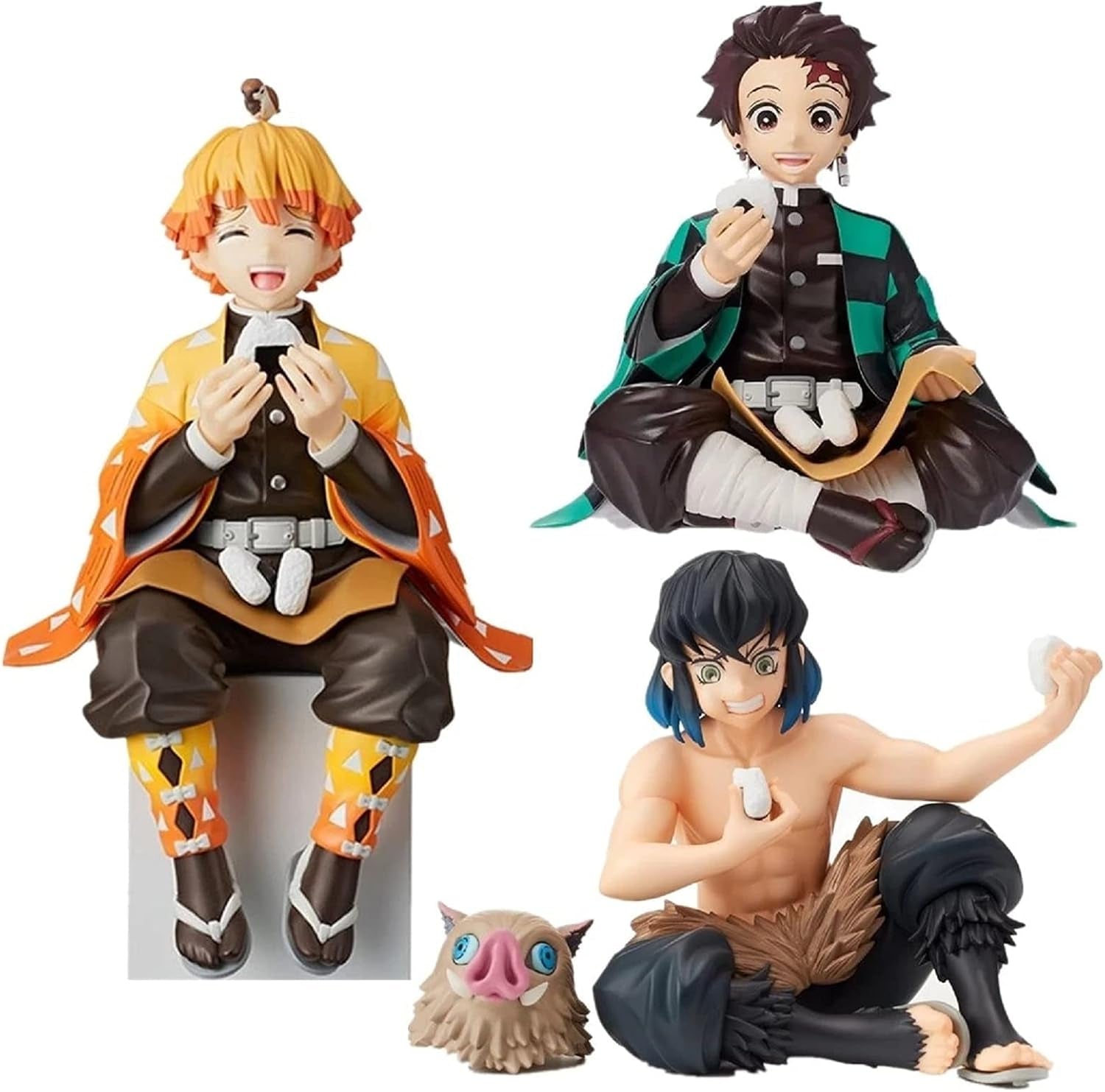 Anime Action Figure Statues Kamado Tanjirou Character Figure Model Toy Display Ornaments Gift Collection for Kids Fans (Agatsuma Zenitsu)