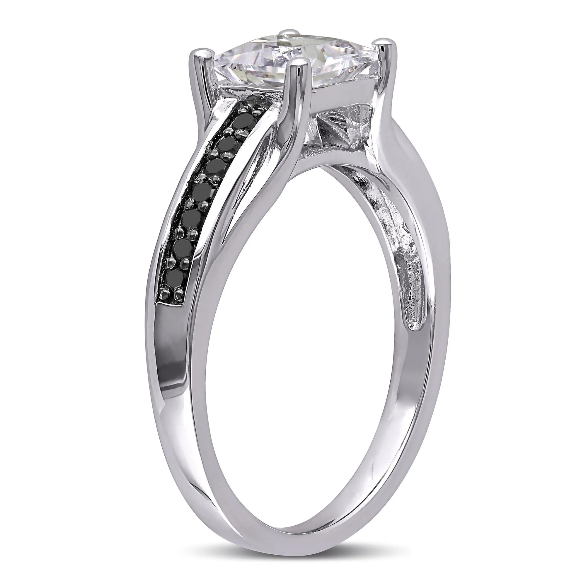 Women'S Created Sapphire Sterling Silver Engagement Ring
