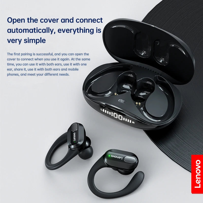 XT80 Wireless Sports Earphones - HiFi Stereo Sound, Bluetooth 5.3, LED Power Display, with Built-in Mics