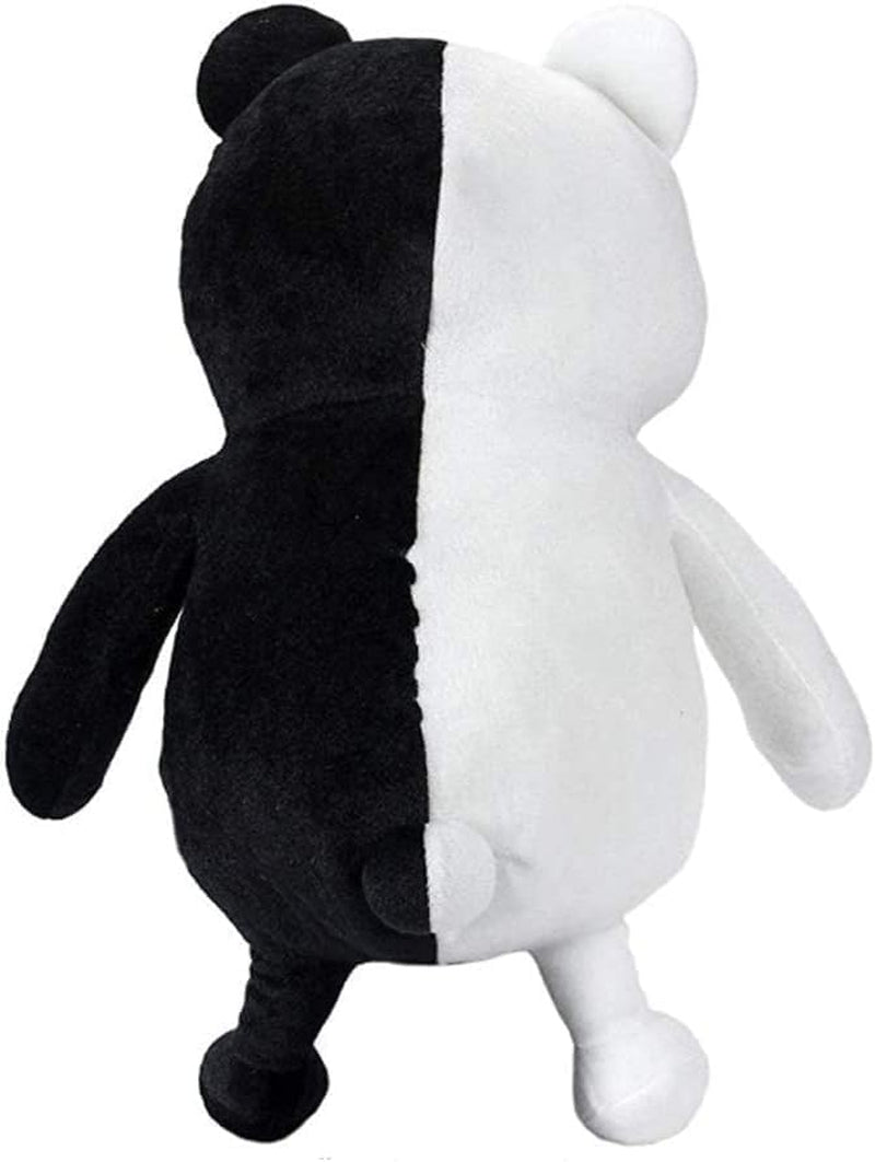 25Cm / 9.84In Black White Bear Plush Anime Stuffed Plush Toy