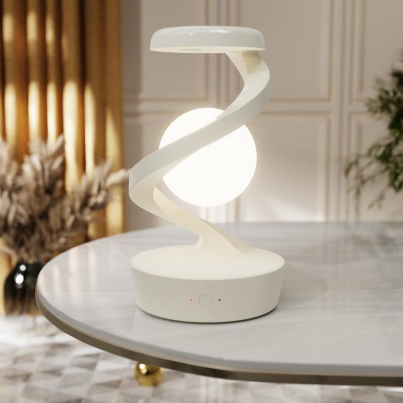 Rotating Visual Suspension Atmosphere Night Light, Motion-Sensor Bedside Light with Wireless Charger, 2-In-1 Mobile Phone Wireless Charging Table Light for Home Decor