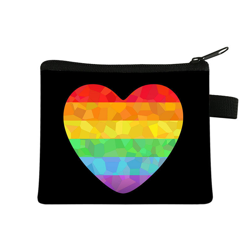 Fashion Color Printing Coin Purse Polyester Portable