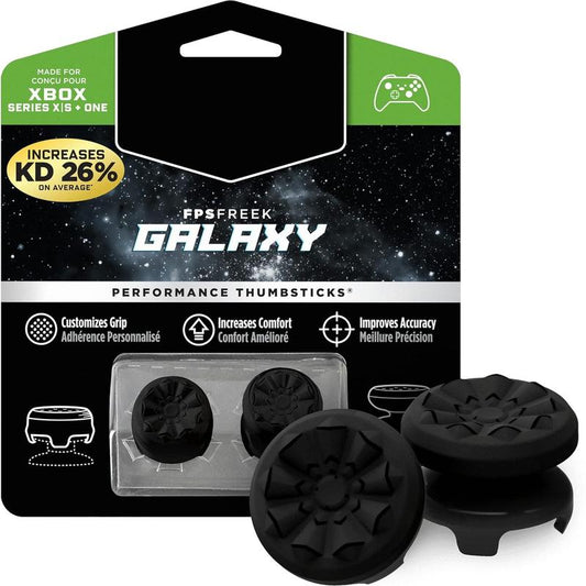 FPS Freek Galaxy Black for Xbox One and Xbox Series X Controller | 2 Performance Thumbsticks | 1 High-Rise, 1 Mid-Rise | Black Xbox Grip for Console